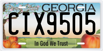 GA license plate CIX9505