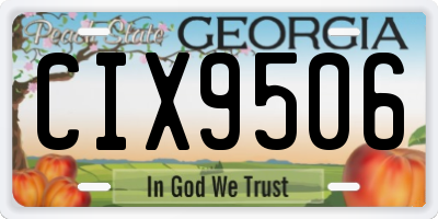 GA license plate CIX9506
