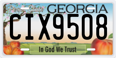 GA license plate CIX9508