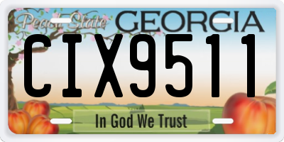 GA license plate CIX9511