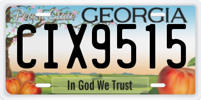 GA license plate CIX9515