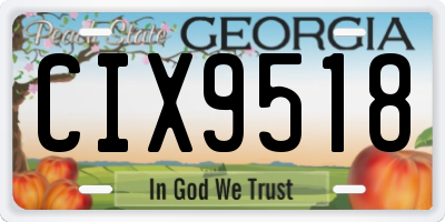 GA license plate CIX9518