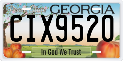 GA license plate CIX9520