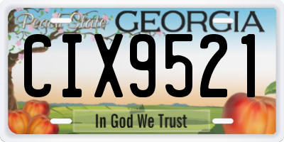 GA license plate CIX9521