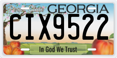 GA license plate CIX9522