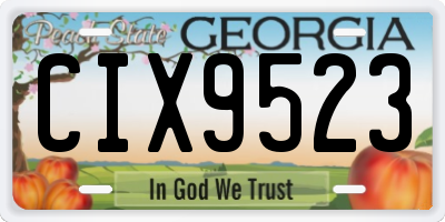 GA license plate CIX9523