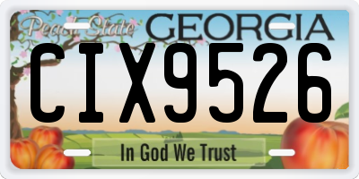 GA license plate CIX9526