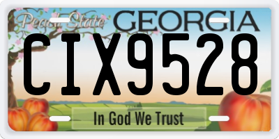 GA license plate CIX9528