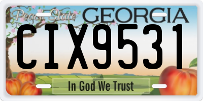 GA license plate CIX9531