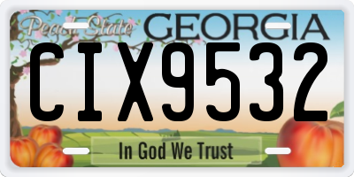 GA license plate CIX9532