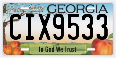GA license plate CIX9533