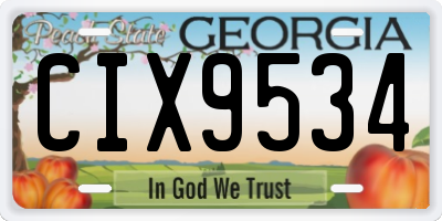 GA license plate CIX9534