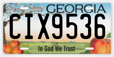 GA license plate CIX9536