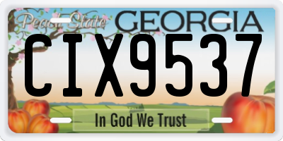 GA license plate CIX9537