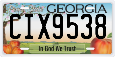 GA license plate CIX9538