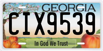 GA license plate CIX9539