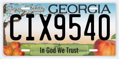 GA license plate CIX9540