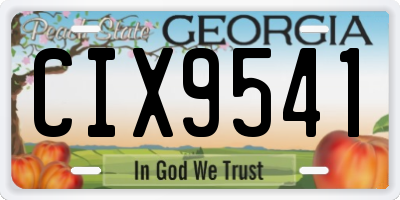 GA license plate CIX9541