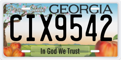 GA license plate CIX9542