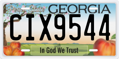 GA license plate CIX9544