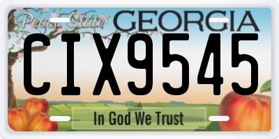 GA license plate CIX9545