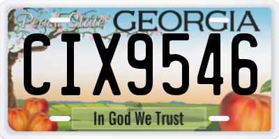 GA license plate CIX9546