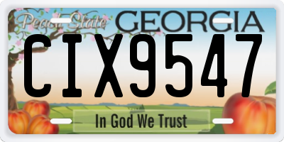 GA license plate CIX9547