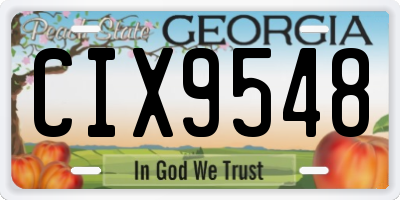 GA license plate CIX9548