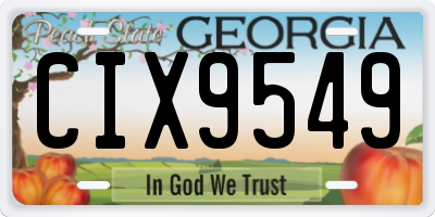 GA license plate CIX9549