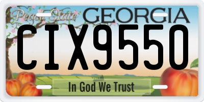 GA license plate CIX9550