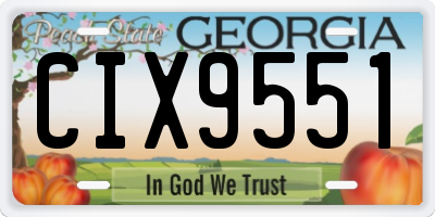 GA license plate CIX9551