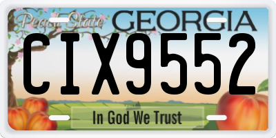 GA license plate CIX9552