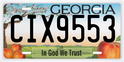 GA license plate CIX9553