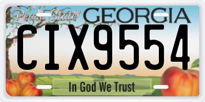 GA license plate CIX9554