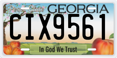 GA license plate CIX9561