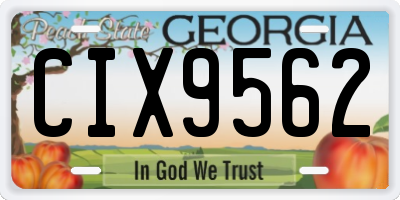 GA license plate CIX9562