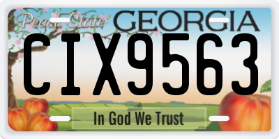 GA license plate CIX9563