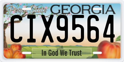 GA license plate CIX9564