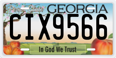 GA license plate CIX9566