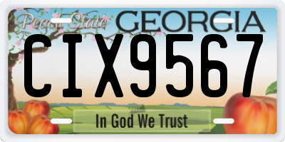 GA license plate CIX9567