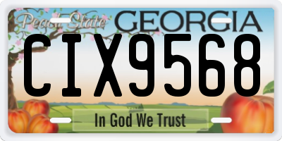 GA license plate CIX9568