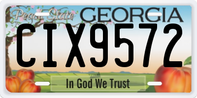 GA license plate CIX9572