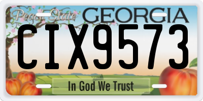 GA license plate CIX9573