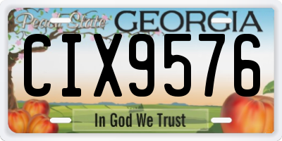 GA license plate CIX9576