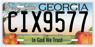 GA license plate CIX9577