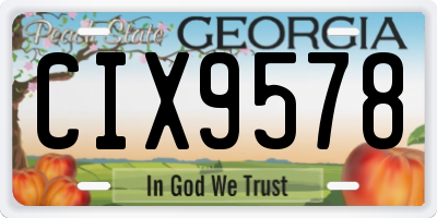 GA license plate CIX9578