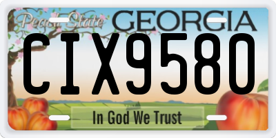 GA license plate CIX9580