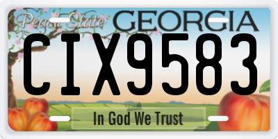 GA license plate CIX9583