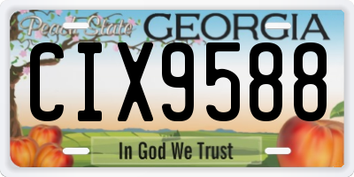 GA license plate CIX9588