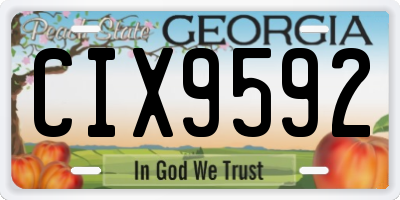 GA license plate CIX9592
